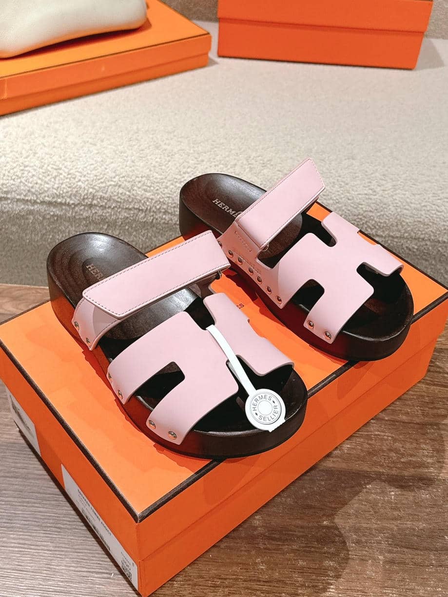 Hermes wooden sole sandals-5